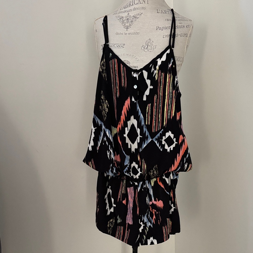 Vintage Havana Black and Multicolor Romper